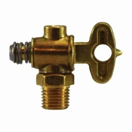 Midland Industries Truck Drain Valve, 18 Nominal, MIP, 150 psi, 062 Hex, Media AirFluidWater, Brass Body, 1 46067